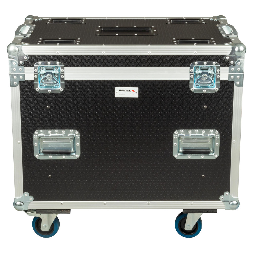 Flight case 80 Professionale multifunzione realizzato in multistrato di pino marino di spessore 9mm. Rivestimento in laminato pl