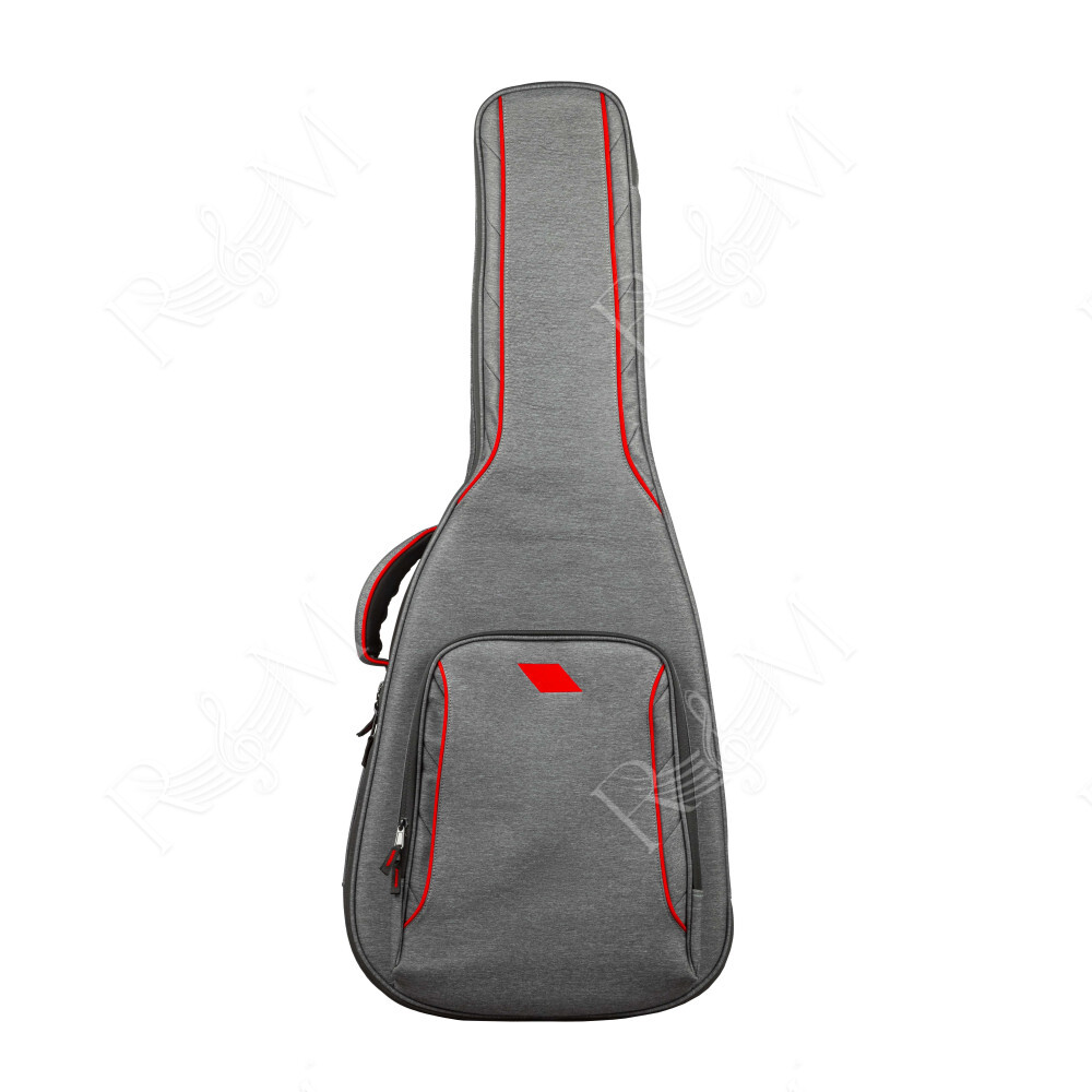 Borsa professionale imbottita per chitarra Acustica rivestita in nylon 1000D "idrorepellente". Disponibile nel colore grigio