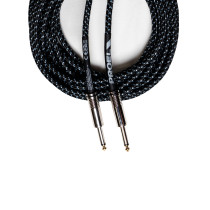 Cavo per strumenti – Jack Mono 6.3 mm / Jack mono 6.3mm. Guaina in PVC e rivestimento esterno a treccia. Diametro esterno 7 mm. 