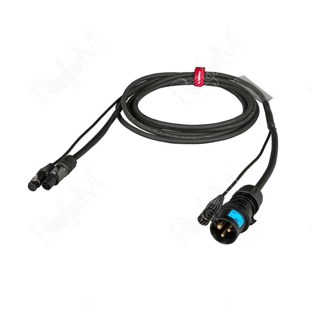 Cavo professionale Combinato DMX + alimentazione per il collegamento di apparati lighting. Lunghezza: 4 metri. Colore disponibil