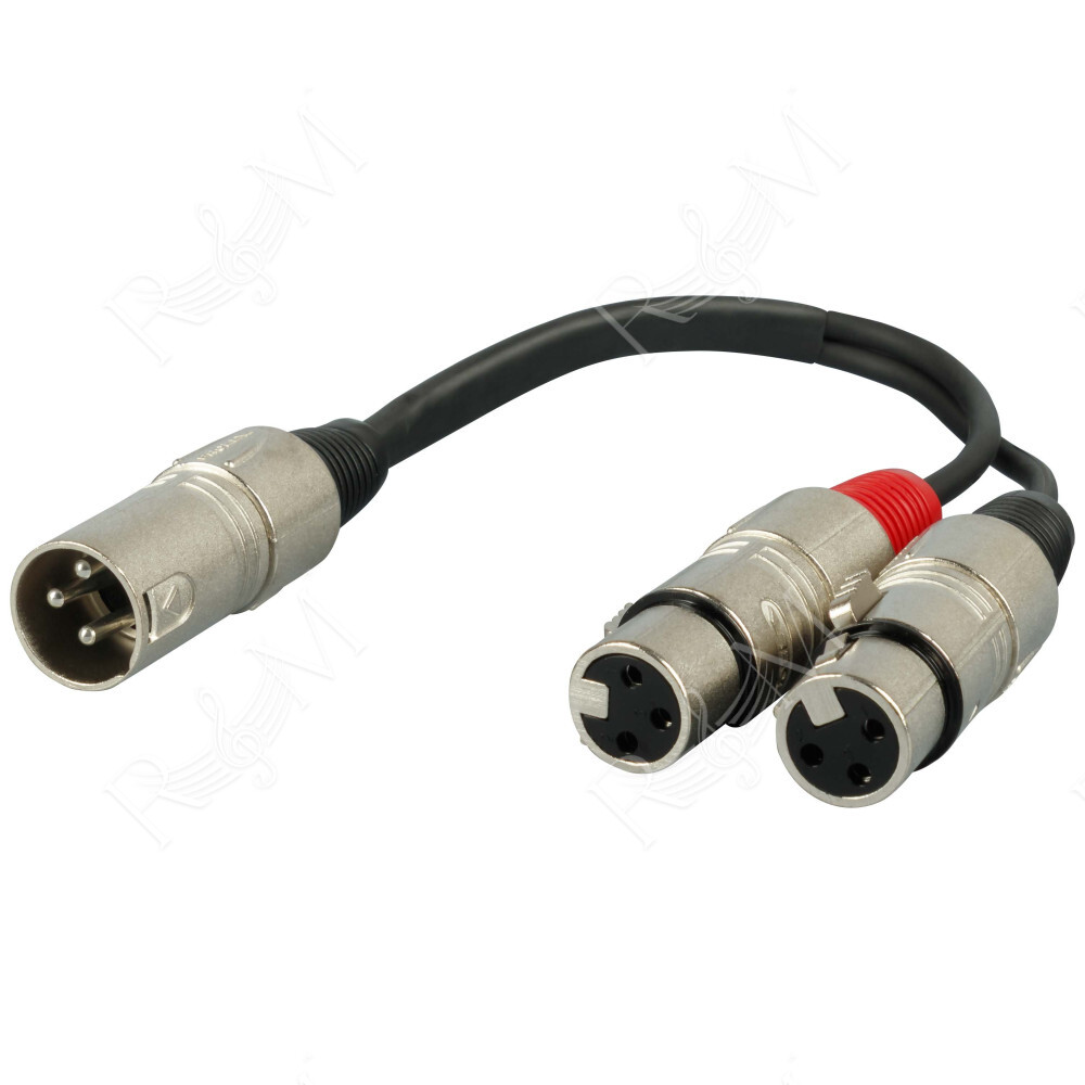 CAVO.BIL.XLR.3P.MAS+2XXLR.3P.FEM.20.CMCavo adattatore professionale per la gestione di segnali bilanciati da 1 XLR maschio a 2 X