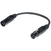 Cavo adattatore DMX per segnale DMX512 con connessioni – XLR 3 poli spina volante > XLR 5 poli presa volante. Lunghezza: 20 m. C