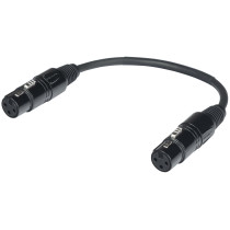 Cavo adattatore DMX per segnale DMX512 per cambio genere con connessioni – 2 x XLR 3 poli presa volante - XLR3FVPRON. Lunghezza: