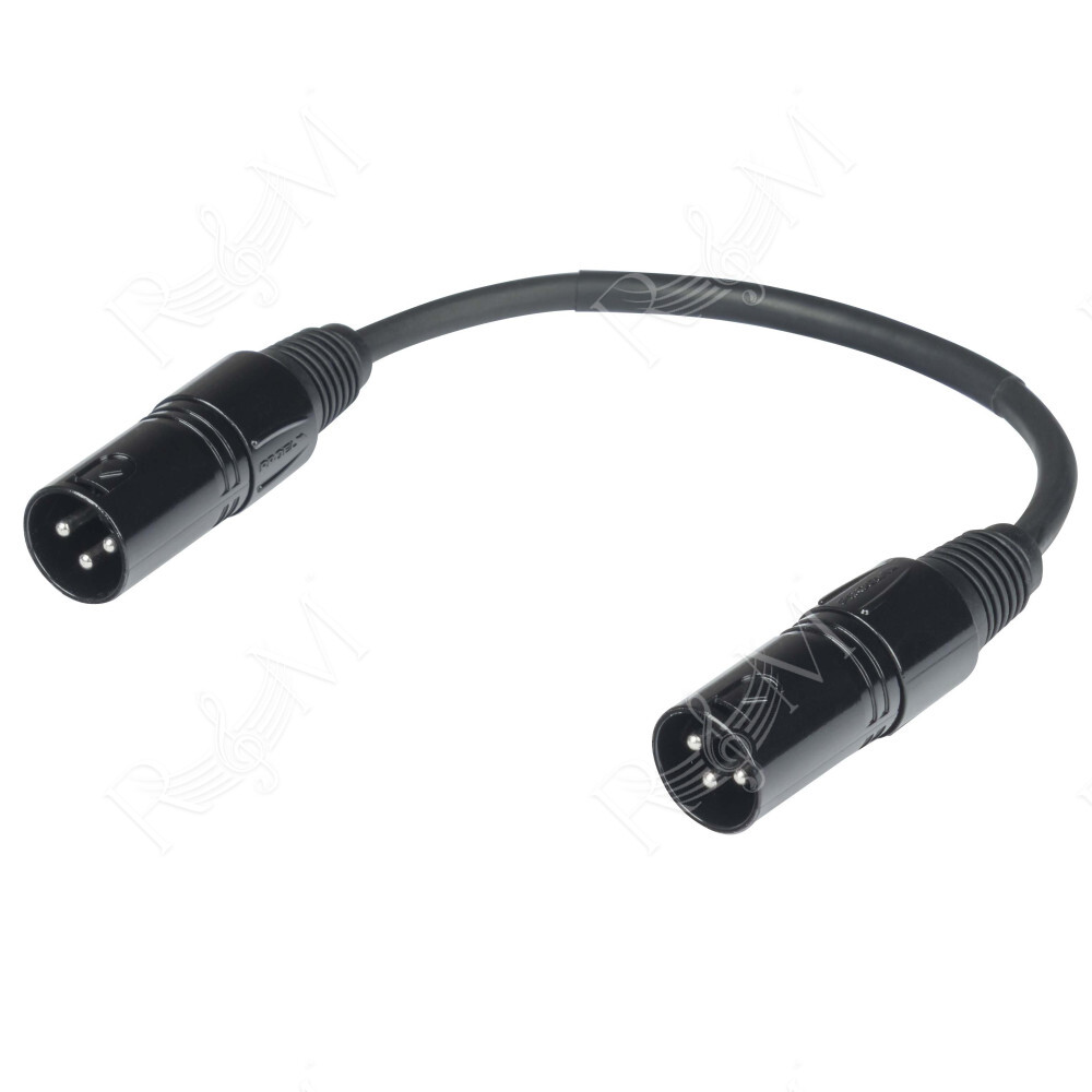 Cavo adattatore DMX per segnale DMX512 per cambio genere con connessioni –  2 x XLR 3 poli spina volante XLR3MVPRON. Lunghezza: 