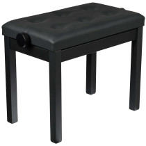 Elegante panca per pianoforte in acciaio verniciato nero opaco, perfetta per ogni ambiente.