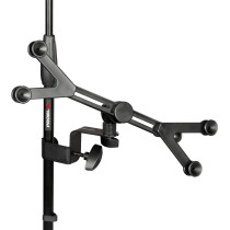 Supporto universale Proel per tablet (10.1" - 14"), realizzato in una robusta combinazione di acciaio, ABS e nylon. Finitura ner