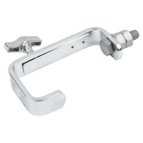 Gancio a «C» in acciaio zincato, utilizzabile con tubi da ø 35 mm a ø 50 mm. Carico max 50 kg. Disponibile in colore argento.