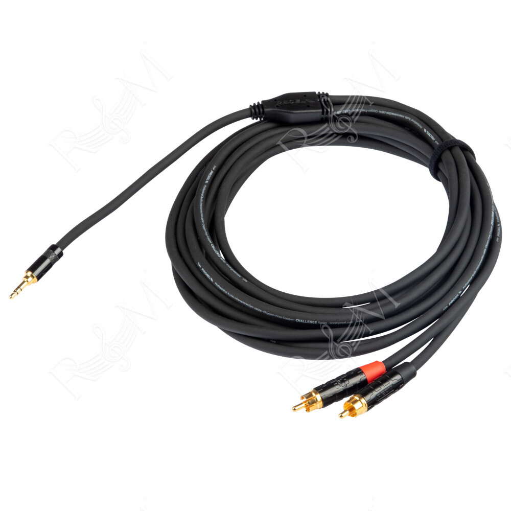 Cavo audio professionale "Y" con connessioni jack Stereo Ø 3.5 mm REAN (cavo 16 cm) - 2 x spina RCA REAN. Lunghezza: 7.5 metri. 
