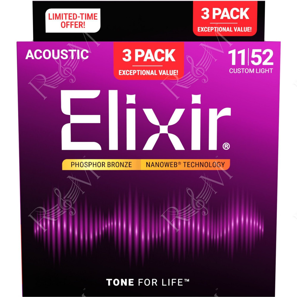 3-PACK 16568 ACOUSTIC PHOSPHOR BRONZE NANOWEB