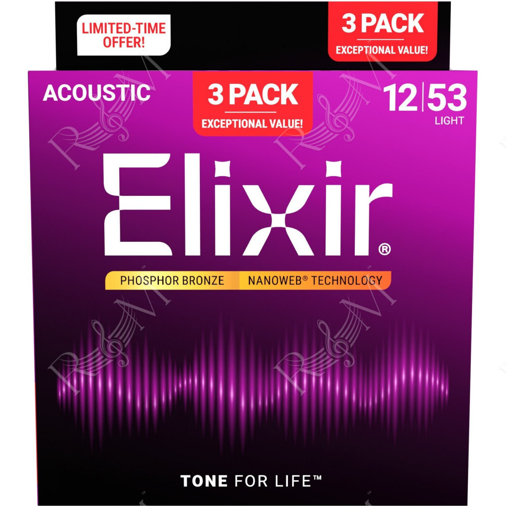 3-PACK 16569 ACOUSTIC PHOSPHOR BRONZE NANOWEB