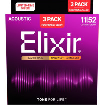 3-PACK 16564 ACOUSTIC 80/20 BRONZE NANOWEB