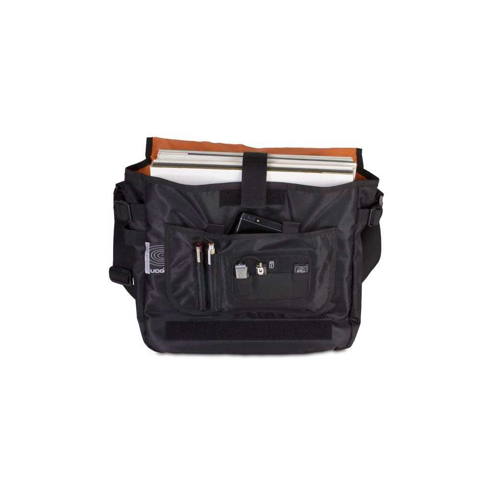 U9450BL/OR - ULTIMATE COURIERBAG  BLACK, ORANGE INSIDE