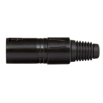 Spina volante XLR professionale 5 poli, pinza interna in nylon con molla terminale in PVC. Colore: Nero.