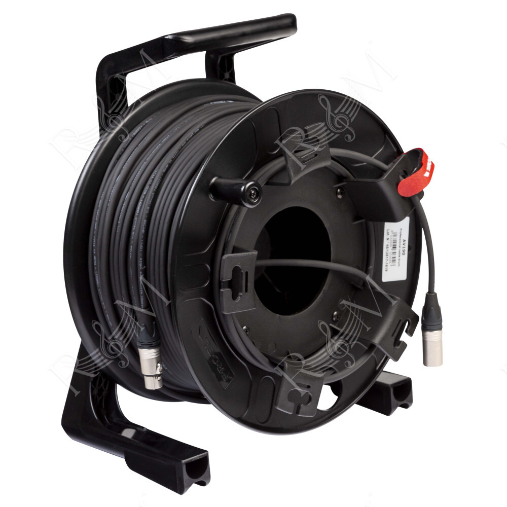 Avvolgitore professionale PROEL, con cavo microfonico HPC280 - 2 x 0,34 mm2 - assemblato con connettori NEUTRIK femmina volante 