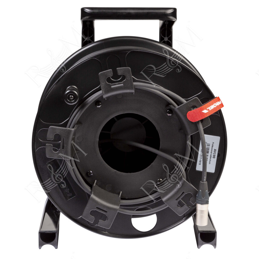 Avvolgitore professionale PROEL, con cavo microfonico HPC280 - 2 x 0,34 mm2 - assemblato con connettori NEUTRIK femmina volante 