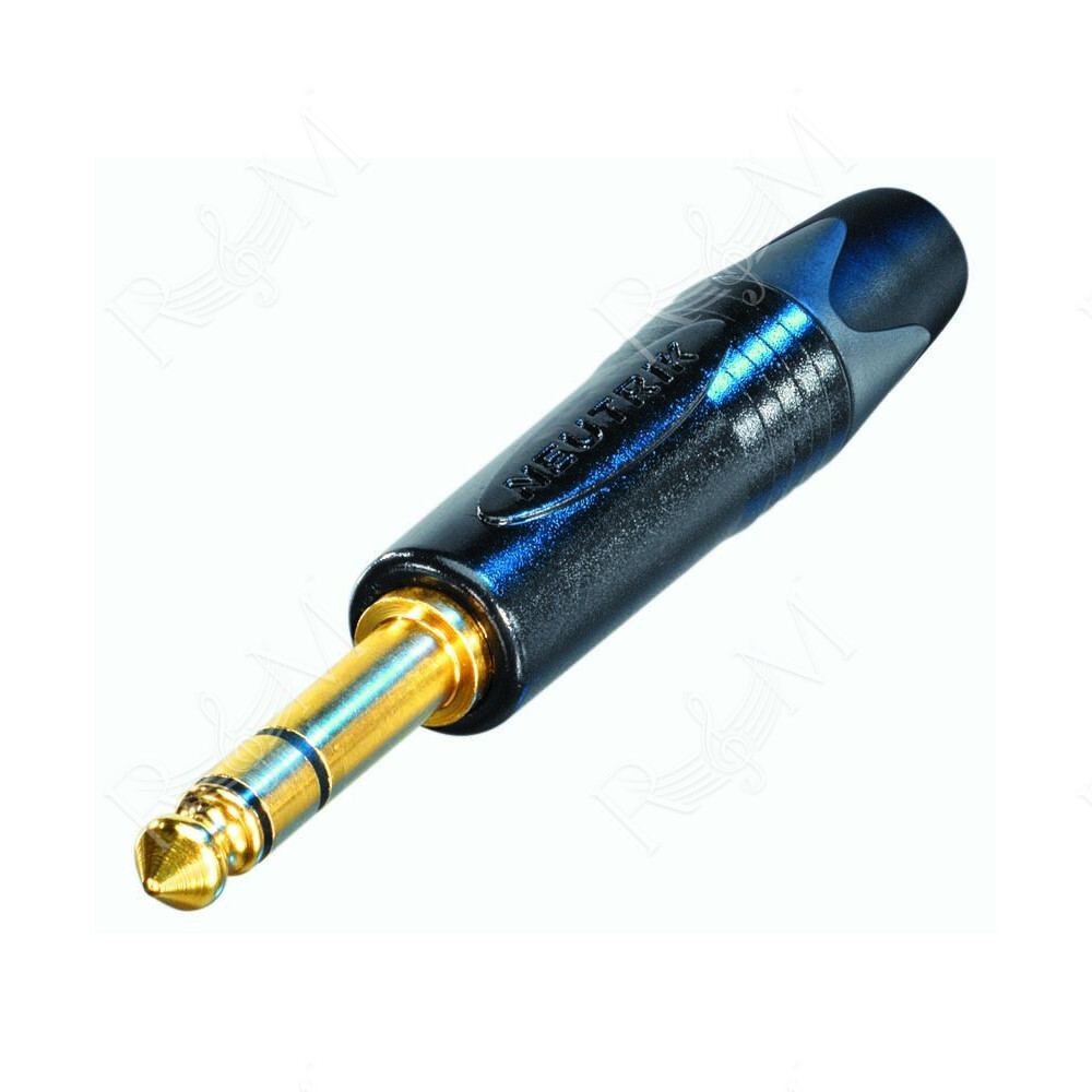 Jack Stereo professionale NEUTRIK Ø 6.3 mm - 1/4” dal minimo ingombro (Ø 14.5 mm). Versione cromato nero con contatti contatti d