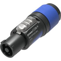 Presa volante NEUTRIK powerCON di potenza 16A, blue, power-insystem, 3 poli. Manicotto con ingresso per cavi Ø 10 - 16 mm.