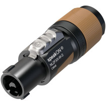 Presa volante NEUTRIK speakON 2 poli +1/-1. Manicotto con ingresso per cavi Ø 6 - 12 mm. Corrente di esercizio: 37A continui per