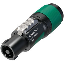 Presa volante NEUTRIK speakON 4 poli. Manicotto con ingresso per cavi Ø 10 - 16 mm. Corrente di esercizio: 37A continui per cont