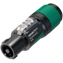 Presa volante NEUTRIK speakON 4 poli. Manicotto con ingresso per cavi Ø 6 - 12 mm. Corrente di esercizio: 37A continui per conta
