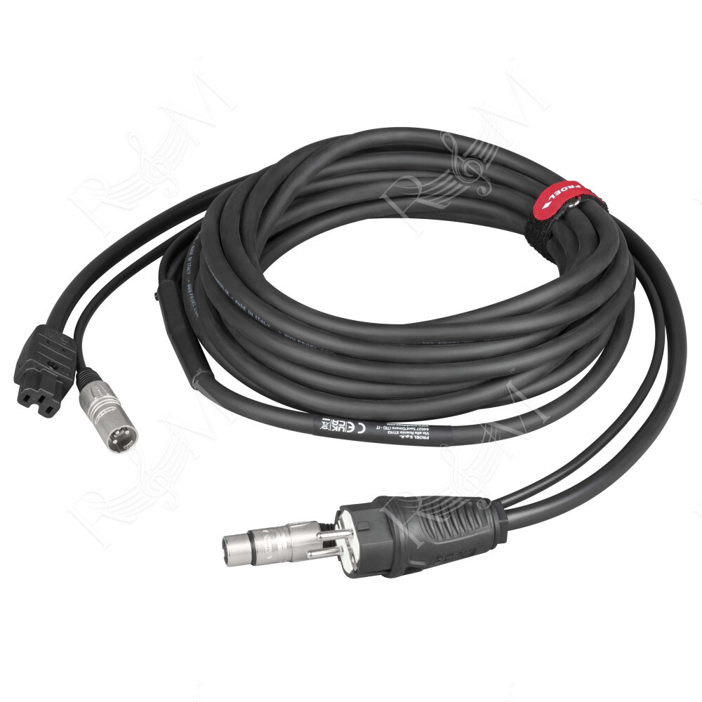 Cavo professionale Phono-Rete per il collegamento di diffusori acustici attivi. Cavo 3 X 1,5 + 2 x 0,35 - con connessioni presa 
