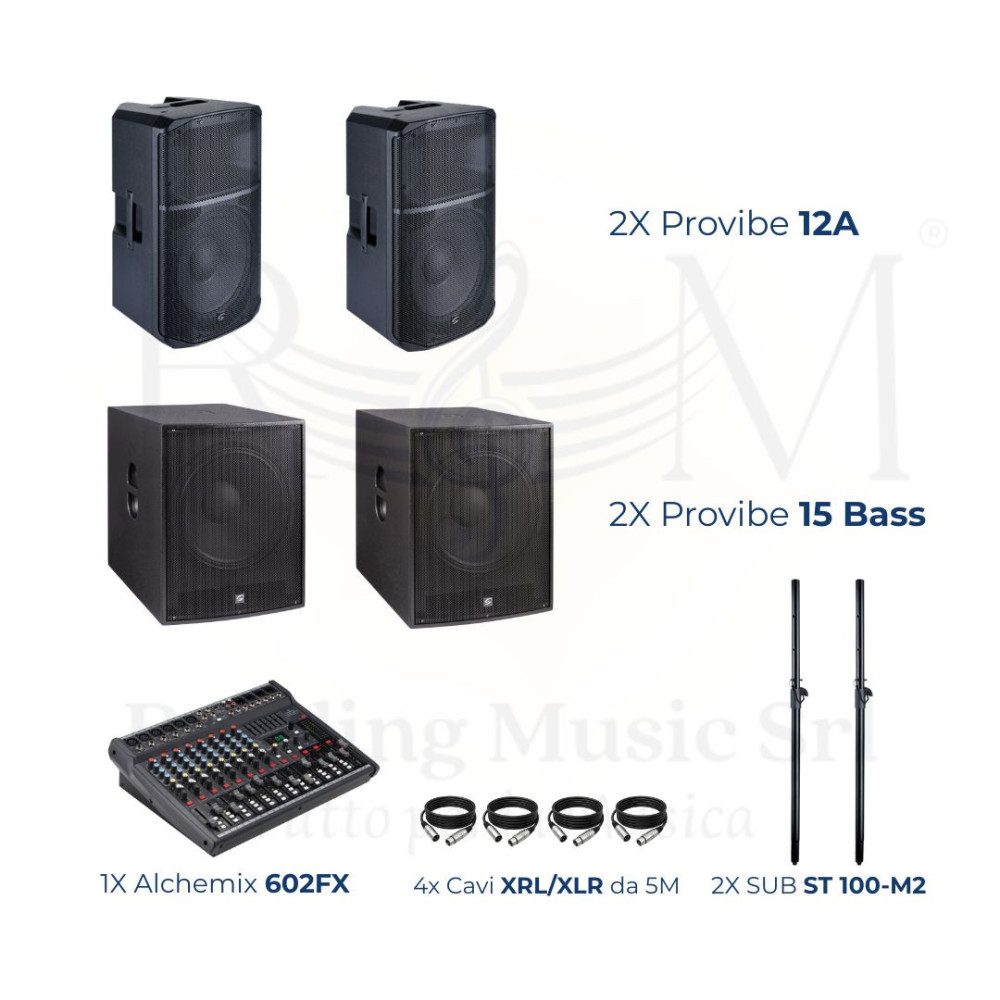 PROMO Kit Soundsation ProVibe 12A + 15 Bass + Alchemix 602FX