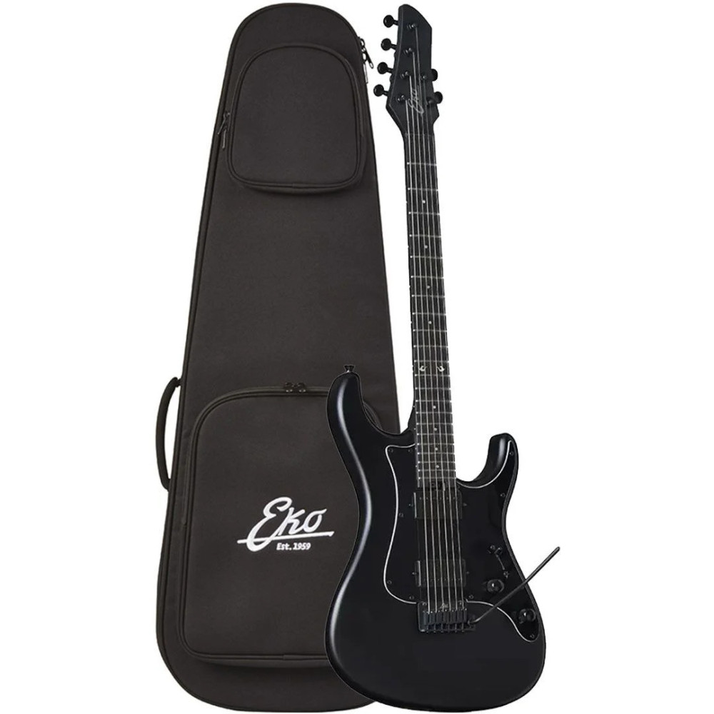 Eko Aire Stealth Matt Black Chitarra Elettrica HSS 24 Tasti