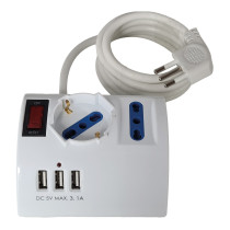 Multipresa 3 posti + 3 USB - Spina 16A