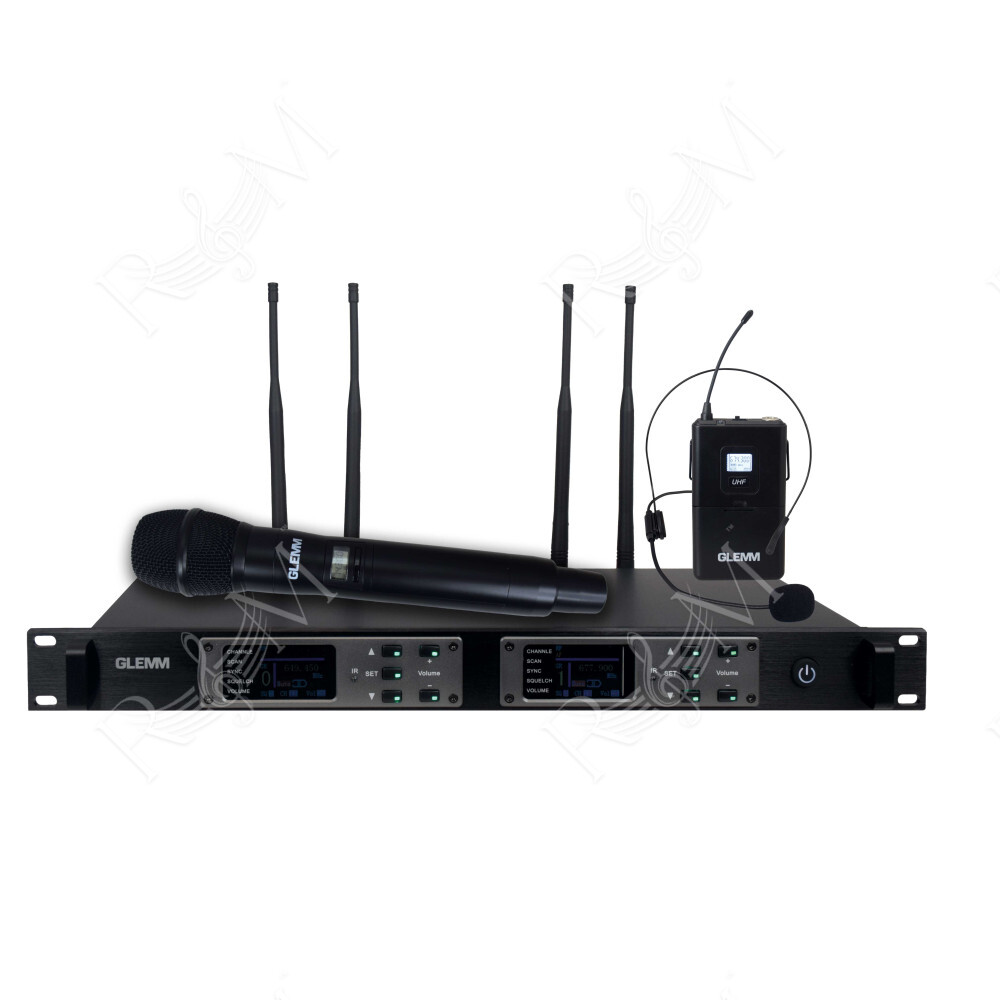 Doppio radiomicrofono UHF palmare + bodypack