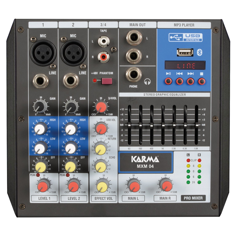 Mixer microfonico 4 canali