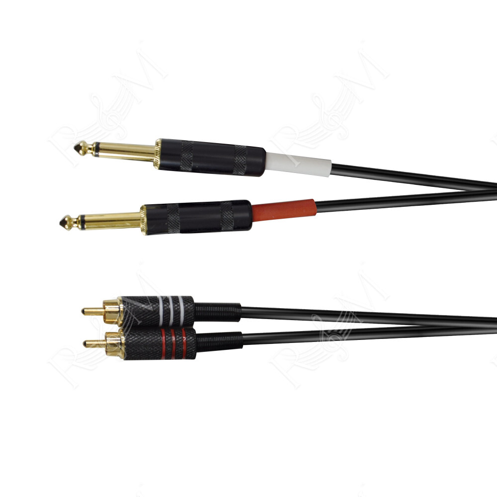Cavo 2 x jack 6,3 mono / 2xRCA M