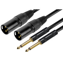 Cavo 2 x XLR M / 2 x 6,3mm jack mono - 3mt