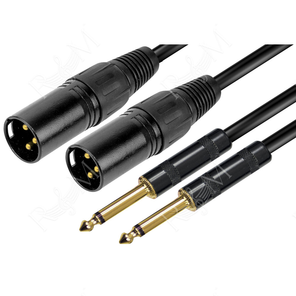 Cavo 2 x XLR M / 2 x 6,3mm jack mono - 3mt