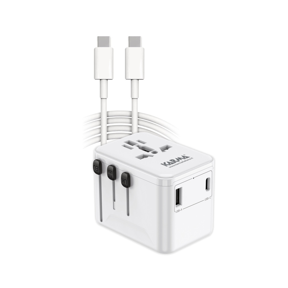 Adattatore da viaggio 2USB con cavo