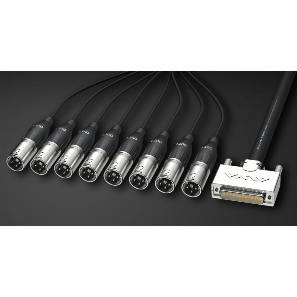 D-Sub 25 <> 8 x XLR3 Maschio 3m