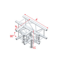 Pro-30 Square F Truss - T-Cross + Down 4-way - 71 cm