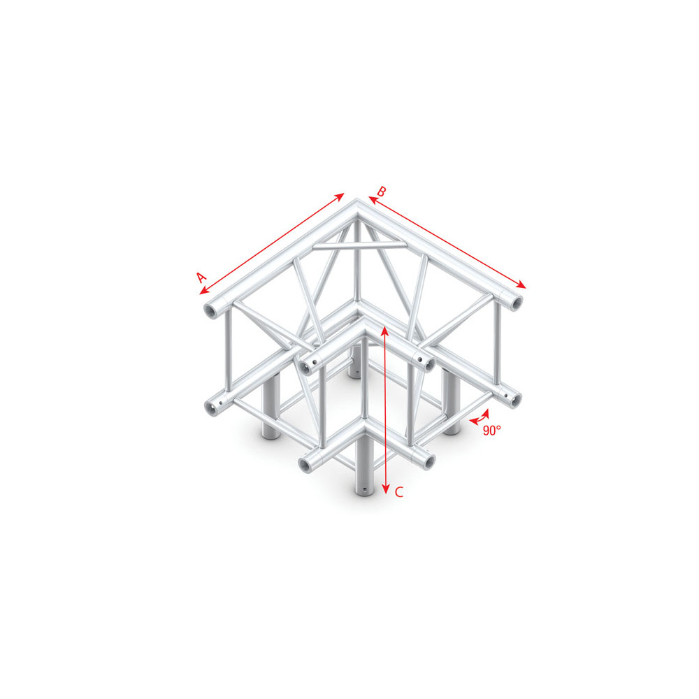 Pro-40 Square F Truss - Corner 3-way 90°