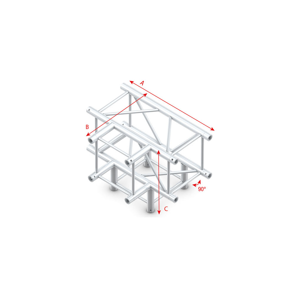 Pro-40 Square F Truss - T-cross + Down 4-way