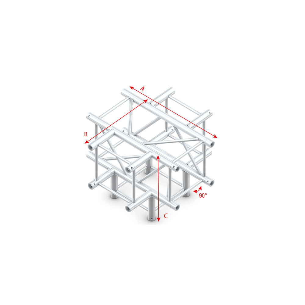 Pro-40 Square F Truss - Cross + Down 5-way