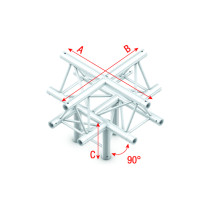 Pro-30 Triangle F Truss - Cross + down 5-way - apex up - 50 cm