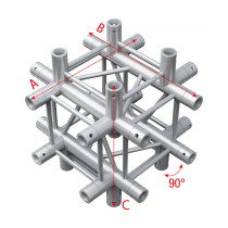 Pro-30 Square G Truss - Cross up/down 6-way - 50 cm