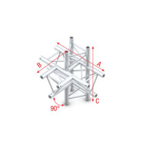 Pro-30 Triangle G Truss - T-Cross + up/down 5-way - 50 cm