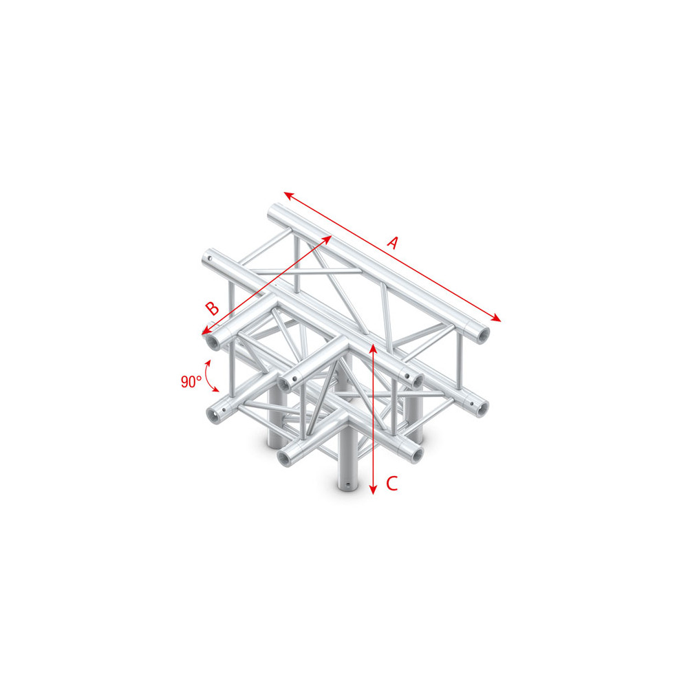 Pro-30 Square P Truss - T-Cross + Down 4-way - 50 cm