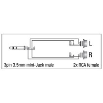 XGA17 - mini-jack/M stereo to 2x RCA/F