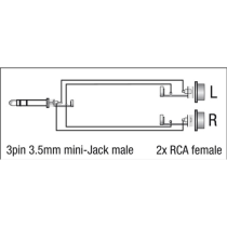 XGA17 - mini-jack/M stereo to 2x RCA/F