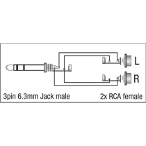 XGA18 - Jack/M stereo to 2x RCA/F