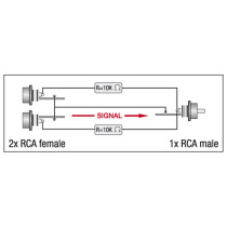 XGA38 - 2 x RCA/F to RCA/M - incl. 2 x 10 kilo-Ohm resistors