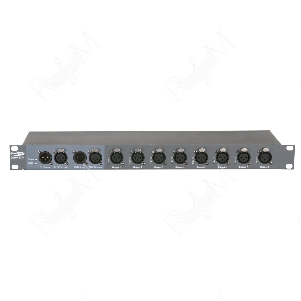 DB-1-8/RDM Booster DMX, 8 canali, con XLR a 3 poli RDM