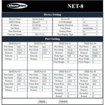 NET-8/3 8 canali nodo Art-Net/Klingnet - XLR a 3poli
