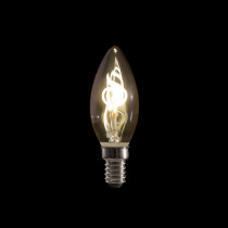 LED Filament Candle Bulb B10 2 W - regolabile con dimmer - filamento a spirale